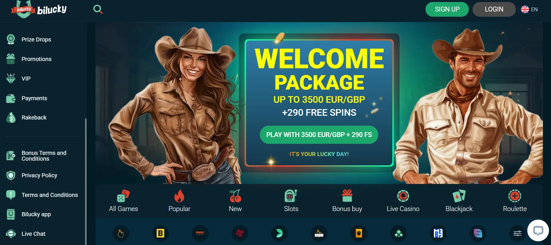 Bilucky Casino welcome bonus